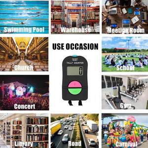 2025 entretenimiento deportivo contador de cuenta de mano electrónico 4/12 Uds. Cordón de contador de clicker para Golf Fish Lap agregar resta - Product Image 5