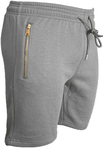 Shorts de jogging en molleton uni pour hommes, personnalisables, en tissu doux, avec fermeture éclair et taille élastique, pour le sport et l'extérieur, prix de gros - Product Image 5