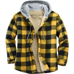 Veste d'hiver pour homme en flanelle de coton avec capuche, épaisse, style chemise patchwork, pour l'extérieur, avec logo personnalisé gratuit, vente en gros - Product Image 5