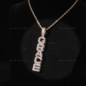 Pendentif Breloque Glace en Moissanite et Perle d'Eau Douce, Argent Sterling 925 Plaqué Or et Argent, Style Hip Hop, Bijoux Tendance - Product Image 2