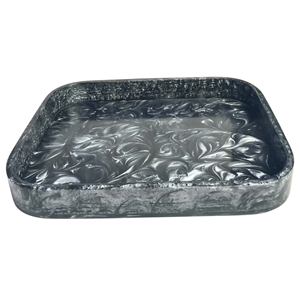 Plateau rond décoratif en résine polie, disponible en plusieurs couleurs, écologique, organisateur de cosmétiques pour fêtes, décoration intérieure, vanité, haute qualité - Product Image 2
