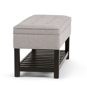 Cosmopolitan Cloud Grey Open Bottom <b>Storage</b> Ottoman Bench Stylish <b>Stool</b> & Ottoman Product - Product Image 4