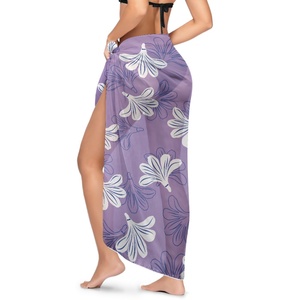 Paréo de plage imprimé sur mesure Pua Naupaka pour femme, idéal pour les vacances, maillot de bain et couvre-maillot de bain - Product Image 3