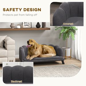 Charcoal Gray XL Pet Sofa for Medium and <b>Large</b> Dogs Comfortable Couch with Foam Cushioning and Extra <b>Pillow</b> for Autumn Season - Product Image 5