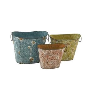 Elegante maceta metálica con acabado elegante para flores, ideal para interiores, exteriores, jardín, balcón, patio y decoración moderna del hogar. - Product Image 1