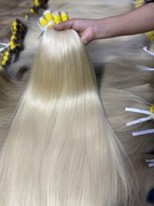Extensions de cheveux blonds lisses en vrac, super double drawn, cheveux vierges bruns, 100% cheveux vietnamiens - Product Image 5
