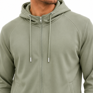 Men's Hooded <b>Tracksuit</b> Solid Color Full Zipper Sweatshirt and Pants Set Casual Autumn Wear Breathable Polyester Jogging Suit - Product Image 3