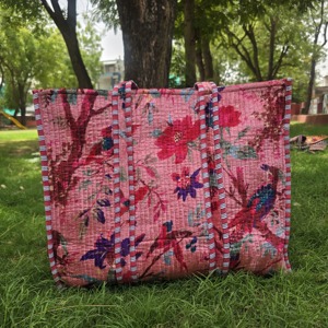 Bolso Tote de Hombro Hecho a Mano en India, con Estampado de Terciopelo, Tamaño Grande, para Uso Diario, Personalizable, Estilo Bohemio, Forro de Algodón - Product Image 1