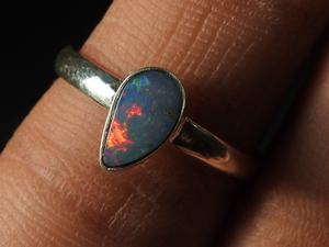 Australian Multi Fire Doublet Opal Bezel <b>Set</b> Classic Wedding Handmade <b>Sterling</b> <b>Silver</b> <b>Ring</b> Artisan Jewelry for Women Gift MS - Product Image 2
