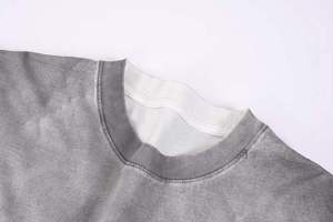 เสื้อยืดวินเทจลายกราฟิกผู้ชายทรงโอเวอร์ไซส์ ผ้าถักลำลองสไตล์ฮิปฮอป ผ้าฝ้าย 100% เนื้อหนา ซักย้อมสีแบบแอซิดวอช เสื้อยืดสตรีทแวร์เปล่าๆ ขายส่ง - Product Image 2