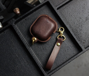 Funda elegante de cuero auténtico de alta calidad para AirPod, fundas duraderas personalizadas para todas las generaciones, funda para AirPods para protección - Product Image 2