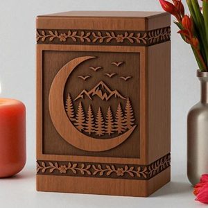 Handmade Rosewood Firefighter Cremation Urn - Waverly Fire Dept. Logo - Personalized Memorial Keepsake by AYAANS - Product Image 1