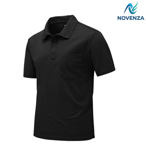 Polo de golf à manches courtes pour homme Novenza, séchage rapide, sport de plein air, athlétique, avec poche - Product Image 3