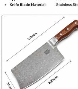 Cuchillo de carnicero LEGACY BLADES de acero de Damasco hecho a mano, afilado como una navaja, con mango de madera, para cocina, fabricante OEM ODM - Product Image 6