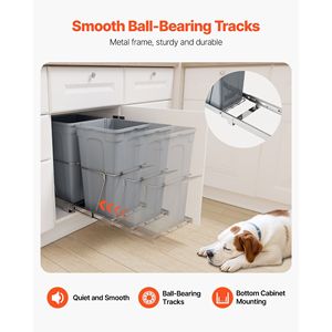 27QTx2 Pattumiera Estraibile Doppia Sottolavello per Mobili da Cucina, Contenitore per Raccolta Differenziata - Product Image 6