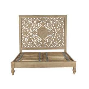 Cama de Plataforma Tradicional India Hecha a Mano con Madera de Mango Sólida de Tamaño King - Product Image 1
