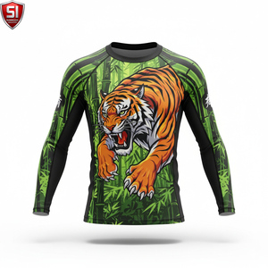 Unisex <b>Long</b> <b>Sleeve</b> Rash Guard <b>Compression</b> <b>Shirt</b> Printed Quick Dry Spandex/Polyester Sports Bodysuit Lightweight Activewear - Product Image 1