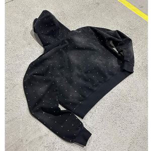 เสื้อมีฮู้ดปักซิปรูดลายกราฟิกผ้าฟรองเทอร์รี่ปักลายมีซิป - Product Image 6