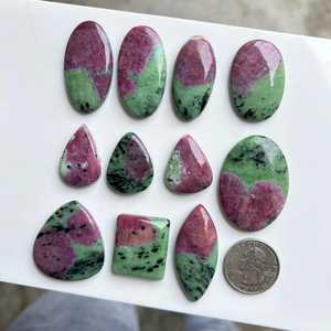 Rare Natural Ruby in Zoisite Cabochon Mixed Shapes Wholesale Bulk Loose Gemstone for Jewelry Making By MAHNAJ GEMS - Product Image 3