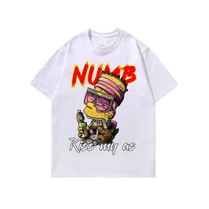เสื้อยืดโอเวอร์ไซส์ลายกราฟิกวินเทจสไตล์ย้อมสีแบบแอซิดวอช ผ้าฝ้าย 100% เนื้อหนา สตรีทแวร์ สไตล์อนิเมะ พิมพ์ลายด้วยเทคนิค DTG สำหรับทุกเพศ - Product Image 6