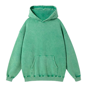 Sweat à capuche oversize imperméable pour homme, taille XS, effet délavé, streetwear, impression personnalisée, tissu polaire 100% coton, teinture unie - Product Image 1