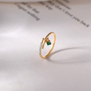 Anillo Abierto Minimalista con Diamante Natural en Plata de Ley 925 Chapada en Oro |   Joyería Fina Ajustable para Uso Diario - Product Image 5