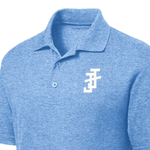 Camisa Polo Azul Heather para Hombre, Diseño Bordado, Manga Corta, Cuello Camisero, Mezcla de Algodón, Ropa Casual de Negocios y Golf - Product Image 6