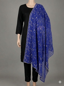 Chal Africano de Chifón para Mujer, Duradero, de Primera Calidad, Largo, con Patrón Floral Grande, Bordado con Pedrería, para Todas las Temporadas, Uso Diario y al Aire Libre - Product Image 4