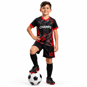 เสื้อฟุตบอลเด็กคุณภาพสูง แห้งเร็ว ลายทางแนวตั้ง สำหรับเด็กผู้ชาย - Product Image 3