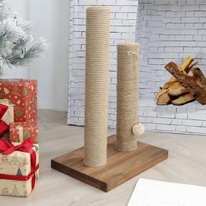 Nobleza Durable Small Brown 30x30x44cm <b>Cat</b> Scratching Post & Climbing Frame Wood Plush <b>Cat</b> <b>Tree</b> <b>Tower</b> Carton Packed - Product Image 5