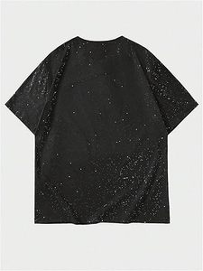 T-shirt 100% coton, imprimé galaxie estampé argenté, t-shirt unisexe, streetwear de luxe, fabricant OEM - Product Image 5