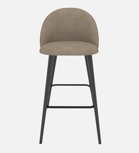 Elegant Modern Bar Chair Light Brown PU <b>Leather</b> Cushioned Seat Adjustable Counter Height with Metal Frame for Apartment Use - Product Image 2