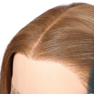 Peluca de Cabello Virgen Chino de Alta Calidad de 20 Pulgadas de Largo con Frente de Encaje Transparente, Peluca Rubia Teñida sin Pegamento para Mujer - Product Image 2