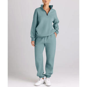 ชุดวอร์มแบบสวมหัวสำหรับผู้หญิงชุดวอร์มแบบสวมหัวมีขอบเป็นโครงผ้าฝ้าย - Product Image 5