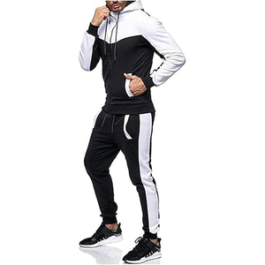Men's Athletic Tracksuit <b>Set</b> Full Zip Hooded Sweatshirt with Jogger Pants Running Gym Sportswear Daily Outfit - Product Image 5