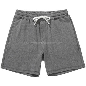 Short d'été basique cinq quarts pour hommes, taille moyenne, en coton léger de couleur unie avec logo personnalisable OEM - Product Image 5
