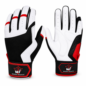Guantes de Bateo de Béisbol Premium para Hombre con Palma de Cuero Suave, Agarre Fuerte, Transpirables, Cómodos, Correa de Muñeca Ajustable, Equipo Deportivo - Product Image 1