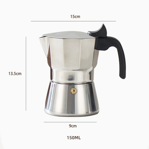 Cafetière Moka portable Kingze OEM en acier inoxydable, 3-6 tasses, cafetière italienne à expresso <span class=keywords><strong>pour</strong></span> cuisinière, avec poignée en plastique - Product Image 4