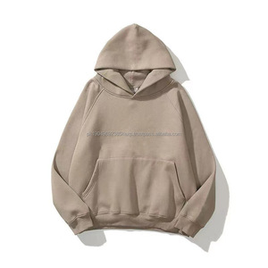 Sweat à capuche épais à double couche avec logo personnalisé, en molleton français 300 g/m², coton sans cordon, streetwear, lourd, surdimensionné, pour homme - Product Image 3