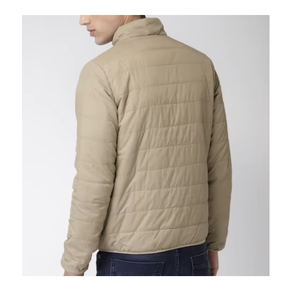 Veste matelassée légère pour homme, couleur beige kaki, col montant, fermeture éclair, manteau d'hiver, fabrication OEM, vêtements d'extérieur décontractés de qualité supérieure - Product Image 3