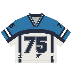Custom American Football Jersey V-Neck Short Sleeve Sublimated Mesh 100% Polyester Breathable Front Moisture Wicking Team 00 - Product Image 3