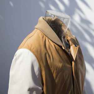 FURAT LEATHERS Hot Selling Breathable <b>Mens</b> Leather <b>Suede</b> <b>Jacket</b> Stand Collar Front Zipper Autumn Casual Polyester Lining Solid - Product Image 3