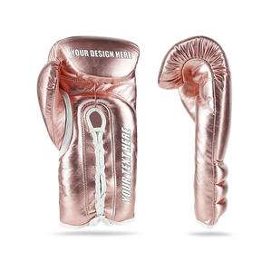 ถุงมือชกมวยระดับพรีเมียมหนัง PU สีโรสโกลด์แบบเต็มนิ้ว ระบายอากาศได้ดี พร้อมเชือกผูก สำหรับโค้ชฝึกสอนนักชกมืออาชีพ - Product Image 3