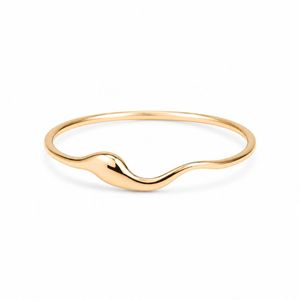 18K Gold Plated S925 Sterling <b>Silver</b> Water Drop Wave <b>Ring</b> Minimalist Plain Band for Women Wholesale - Product Image 6
