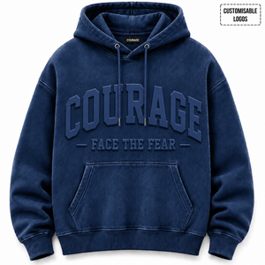 Premium <b>Three</b>-dimensional 3D Embossed Winter Hoodie Custom Logo Pure 100% Cotton Thickened Embroidery Oversized Streetwear - Product Image 5