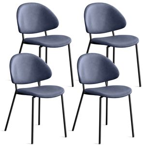 Set di 4 Sedie da Pranzo in Stile Mid-Century Moderno, Rivestite in Pelle PU con Schienale Curvo per Sala da Pranzo o Cucina - Product Image 2
