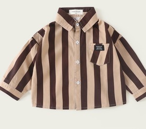 Chemise en tricot 100% coton à manches longues et col rond pour garçons, motif rayé imprimé, séchage rapide et respirante, écologique - Product Image 4