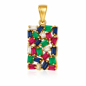 Collier pendentif en zircon taille marquise géométrique, chaîne à maillons plaquée argent 925, bijoux de fête unisexe de luxe certifiés GRA - Product Image 3