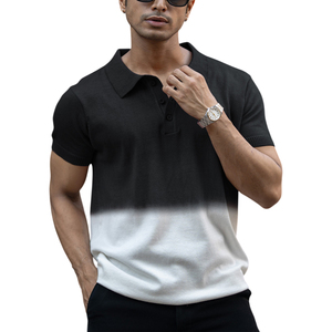 Polo de golf para hombre con bloques de color, manga corta, rayas, botones, hombros caídos, informal, para uso diario o trabajo, camiseta polo estampada - Product Image 4