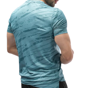 T-shirt de performance athlétique pour homme, séchage rapide, respirant, extensible dans les 4 sens, coutures surjetées, vêtements de sport pour la course à pied et l'entraînement en salle de sport - Product Image 4